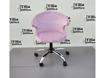 Coket Çalışma Koltuğu Krom Yonca Ayak Pembe